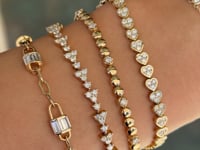 Heart Diamond Yellow Gold Tennis Bracelet