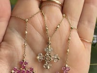 Vajra Dark Pink Sapphire Prayer Necklace