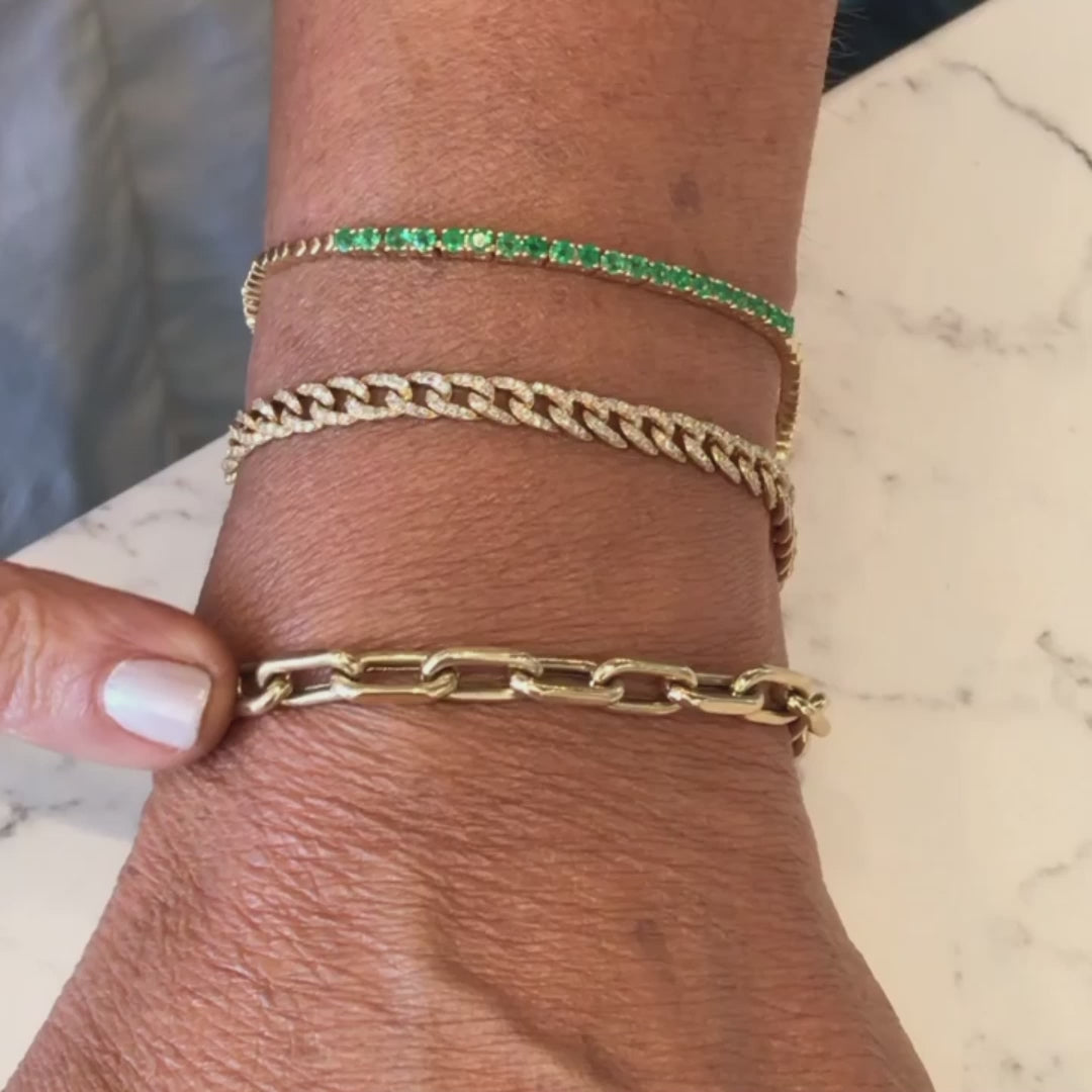 Diamond Cuban Curb Chain Bracelet