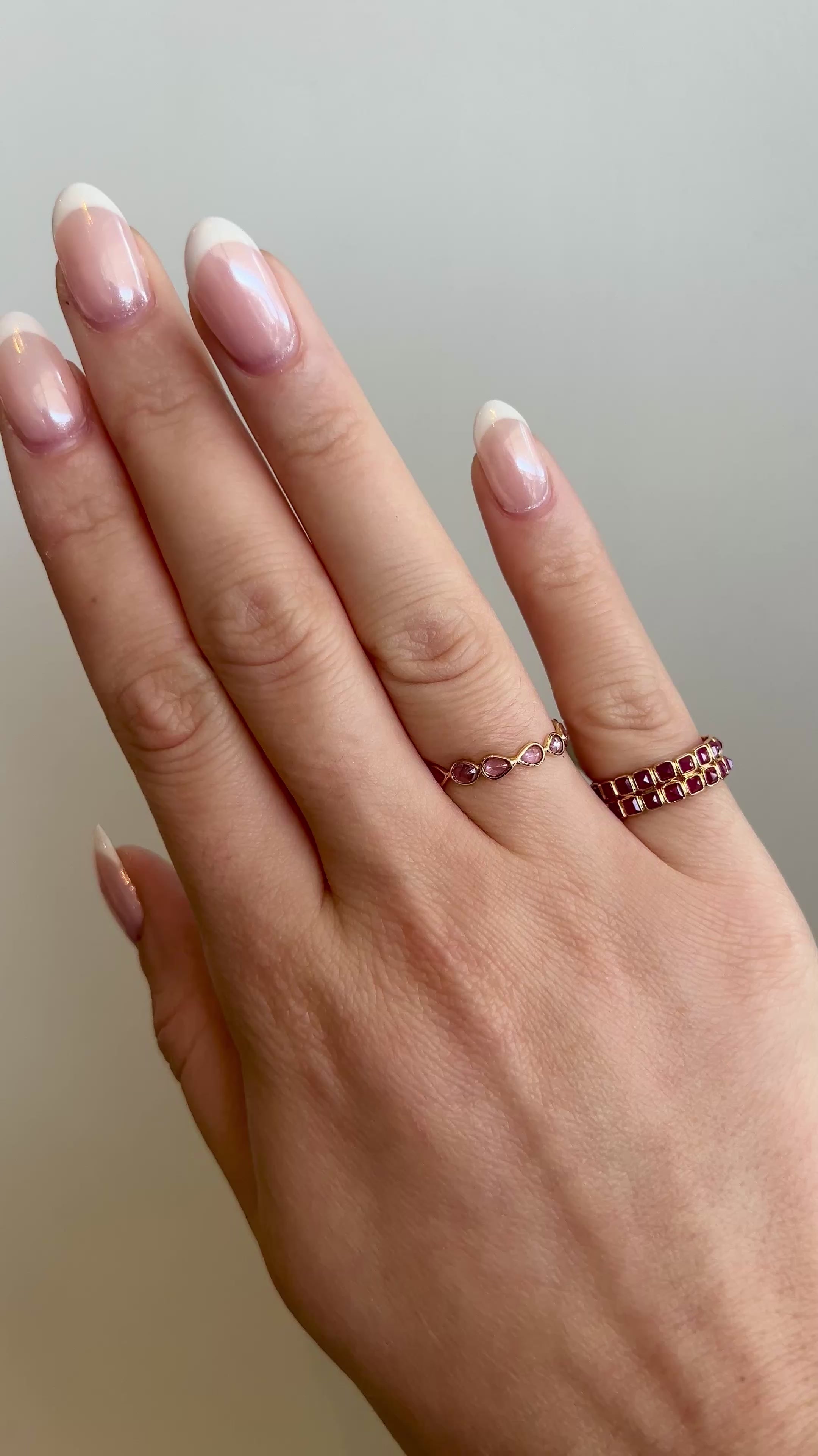Double Row Square Ruby Eternity Band
