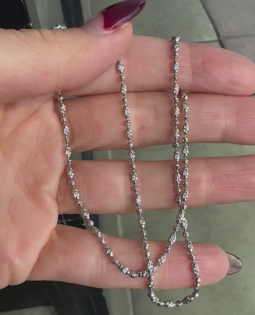 Diamond Cut Gold Bead Necklace