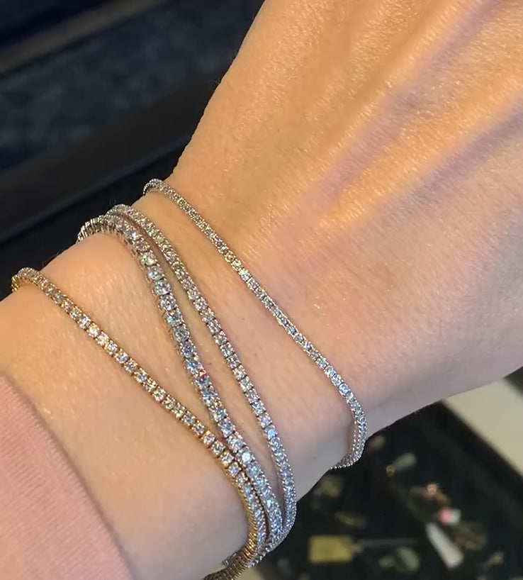 14K Round Cut Diamond Tennis Bracelet