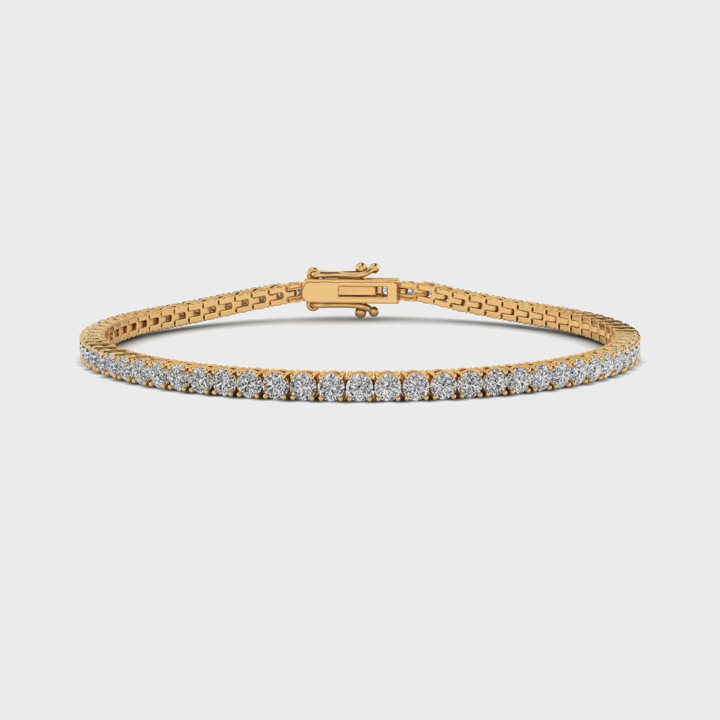 4 Carat Lab Diamond Tennis Bracelet Yellow Gold