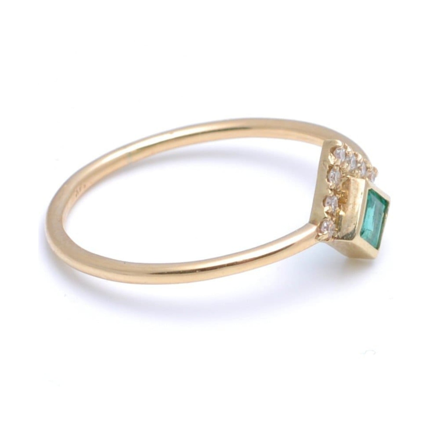 Princess Cut Emerald Pave Diamond Ring