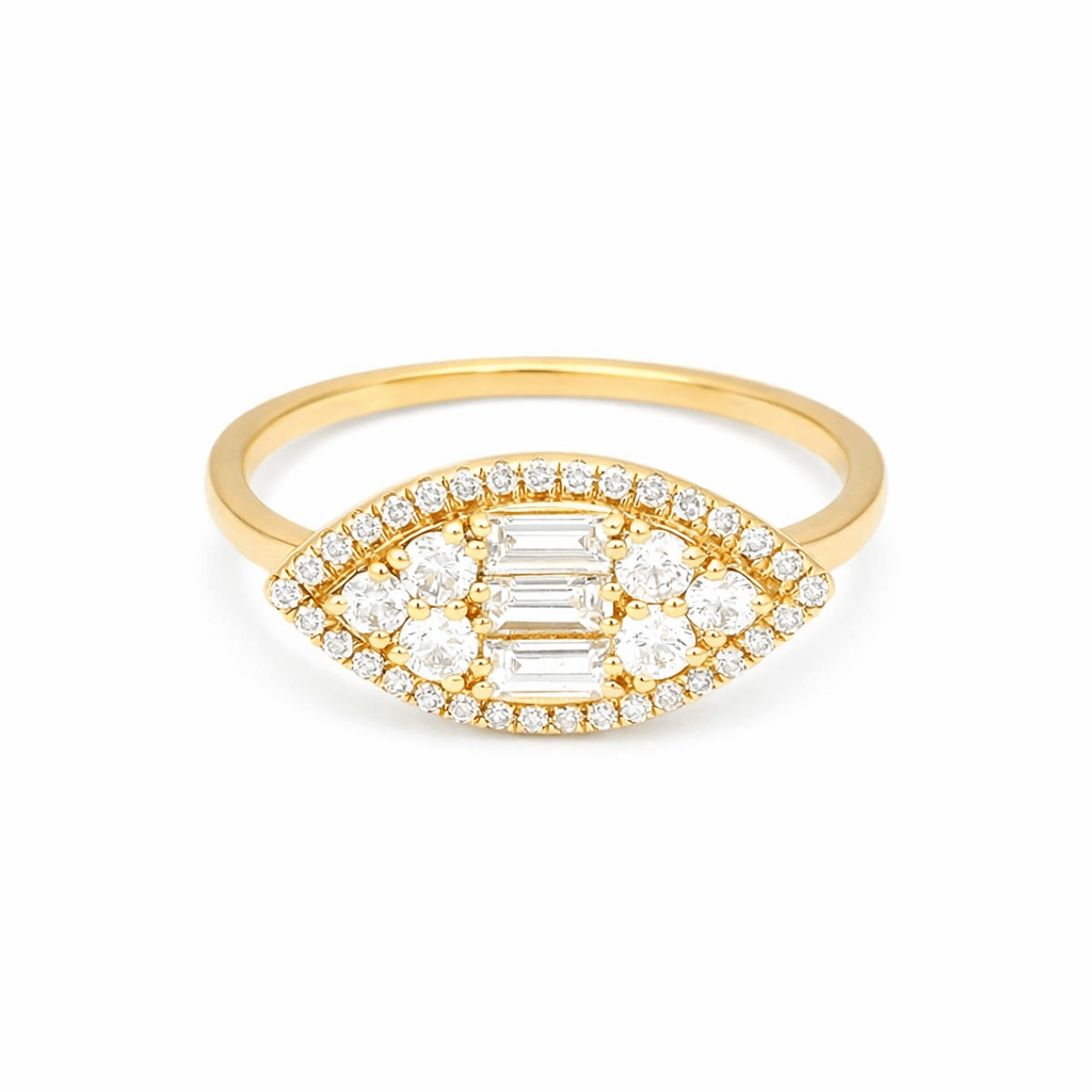 Amazing Grace RINGS 14K Marquise Diamond Baguette Mosaic Ring