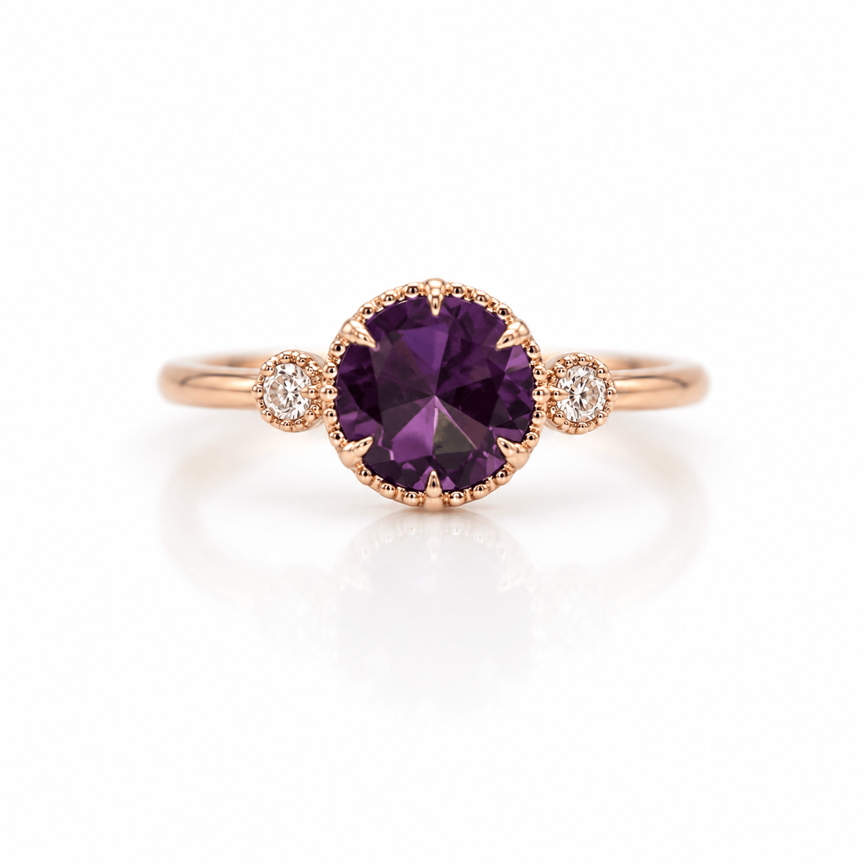 Mason Grace RINGS 14k Rose Gold Celeste Amethyst Ring
