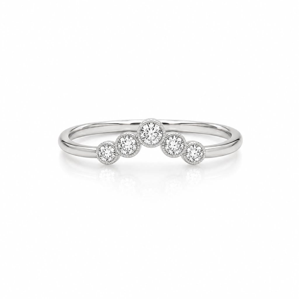 Curated Los Angeles RINGS 5 Diamond Milgrain Band