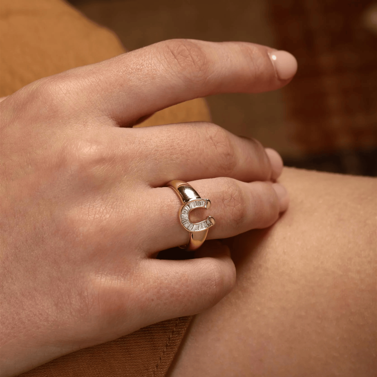 Curated Los Angeles RINGS Baguette Diamond Horseshoe Ring