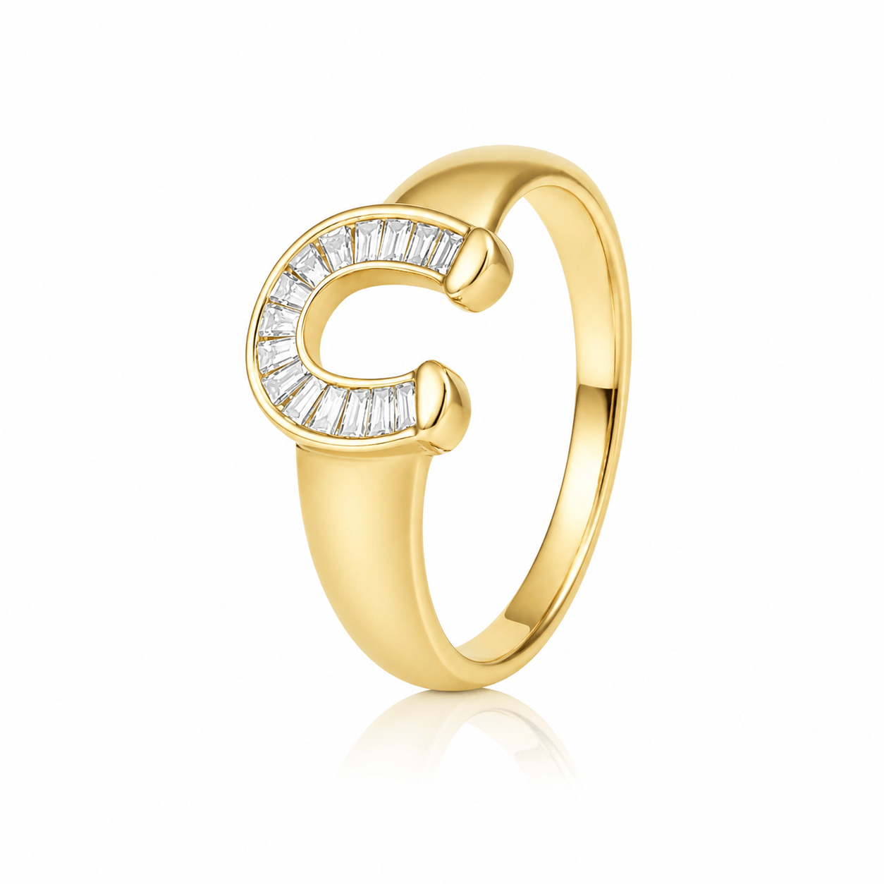 Curated Los Angeles RINGS Baguette Diamond Horseshoe Ring