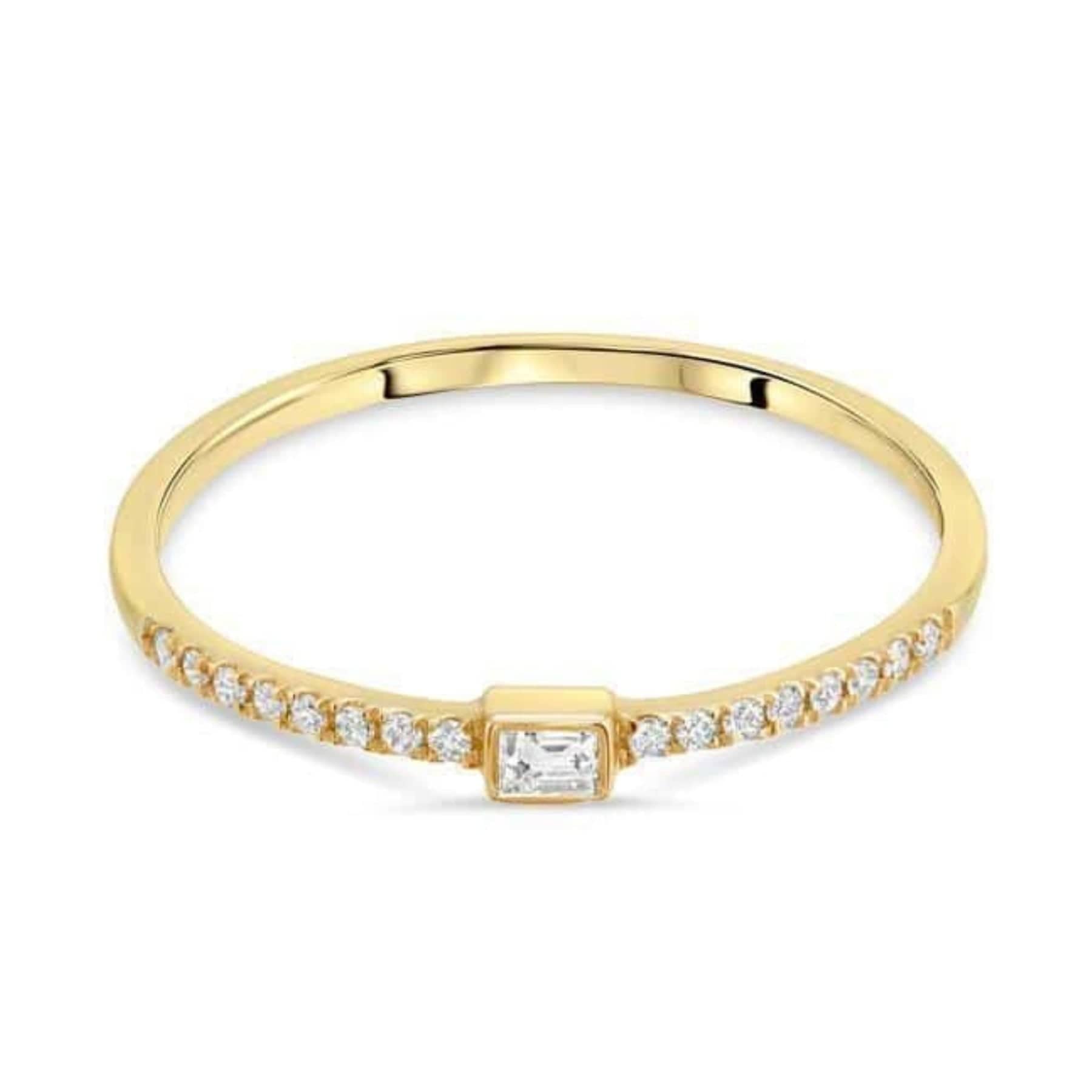 CLA RINGS Bezel Baguette Pave Band