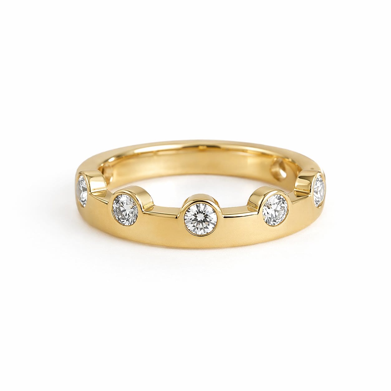 CLA RINGS Bezel Diamond Ledge Band