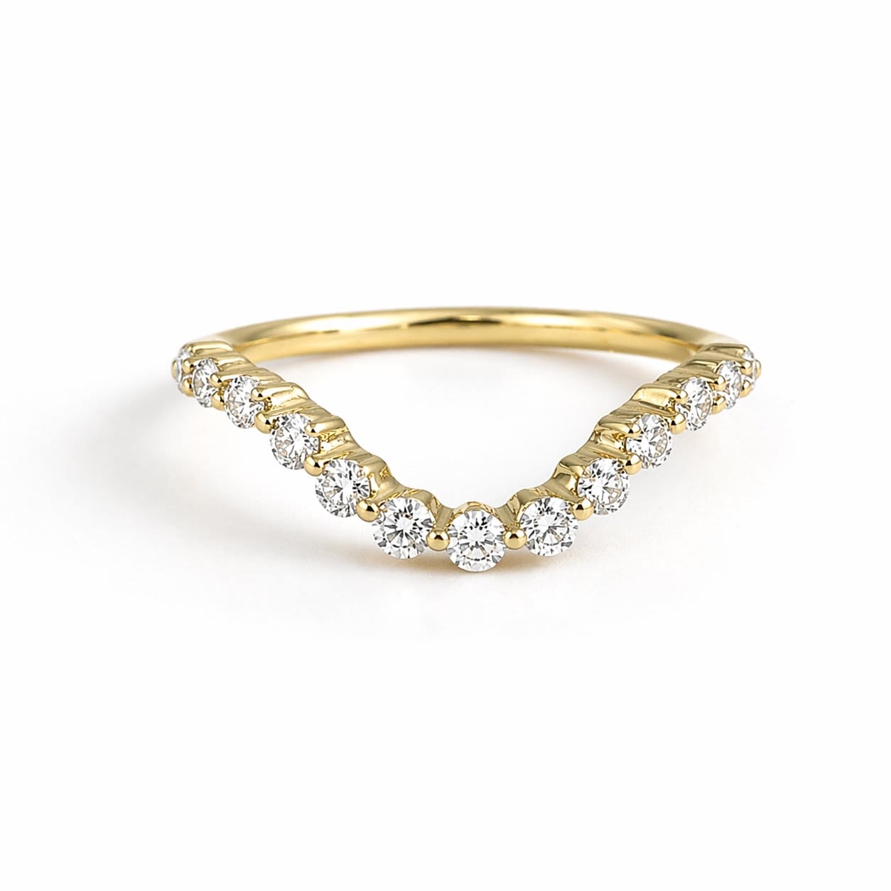 CLA RINGS Curved Arc Diamond Stacking Ring