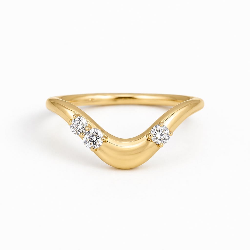 CLA RINGS Curved Diamond Stacking Ring