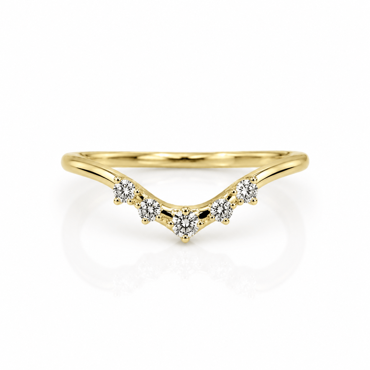 Curated Los Angeles RINGS Curved Five Diamond Band