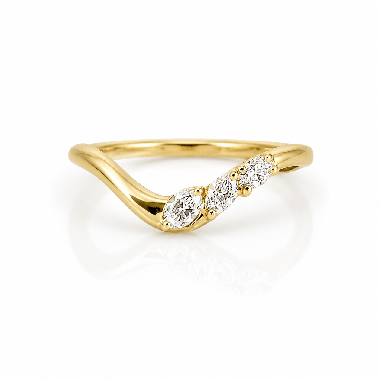 Curated Los Angeles RINGS Curved Marquise Diamond Band