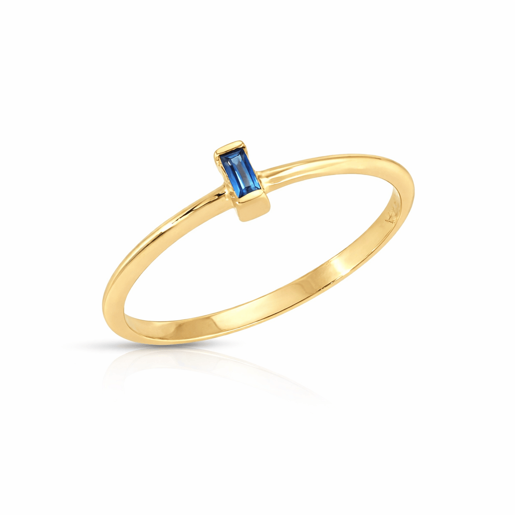 CLA RINGS Delicate Baguette Blue Sapphire Ring