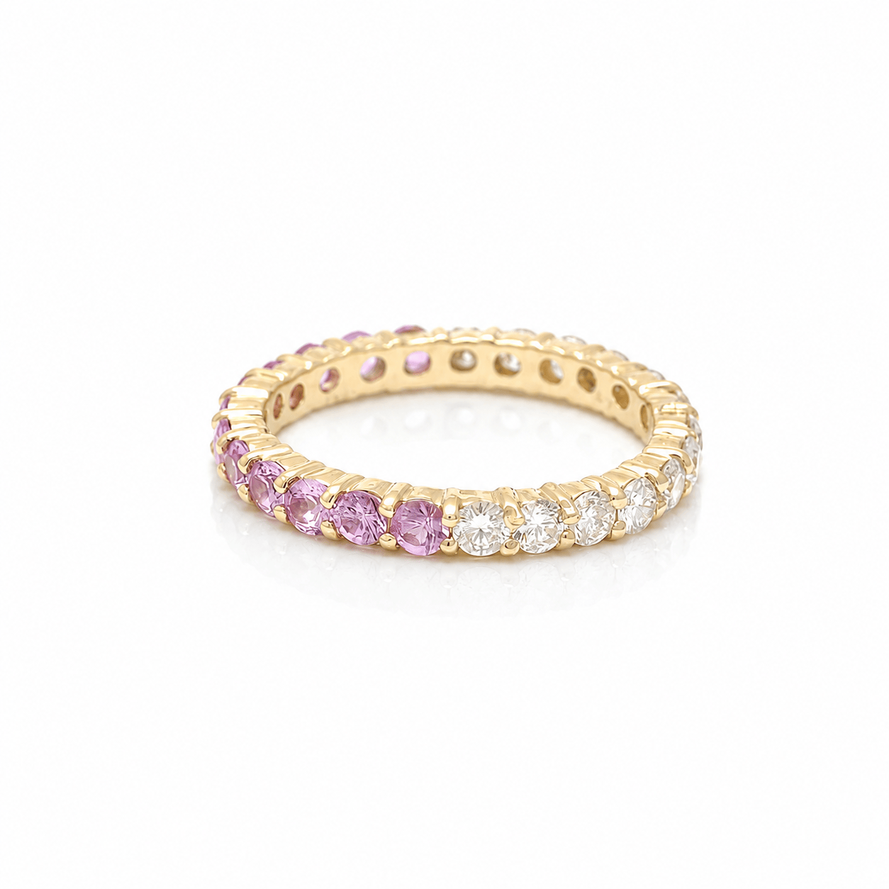 CAITLIN NICOLE JEWELRY RINGS Diamond and Pink Sapphire Eternity Ring