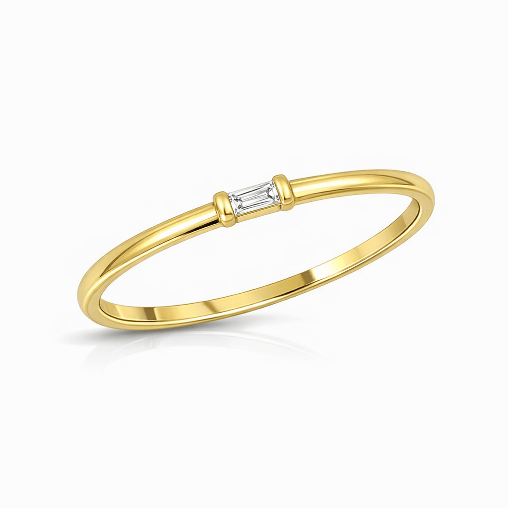CLA RINGS Diamond Baguette In Line Stacking Ring