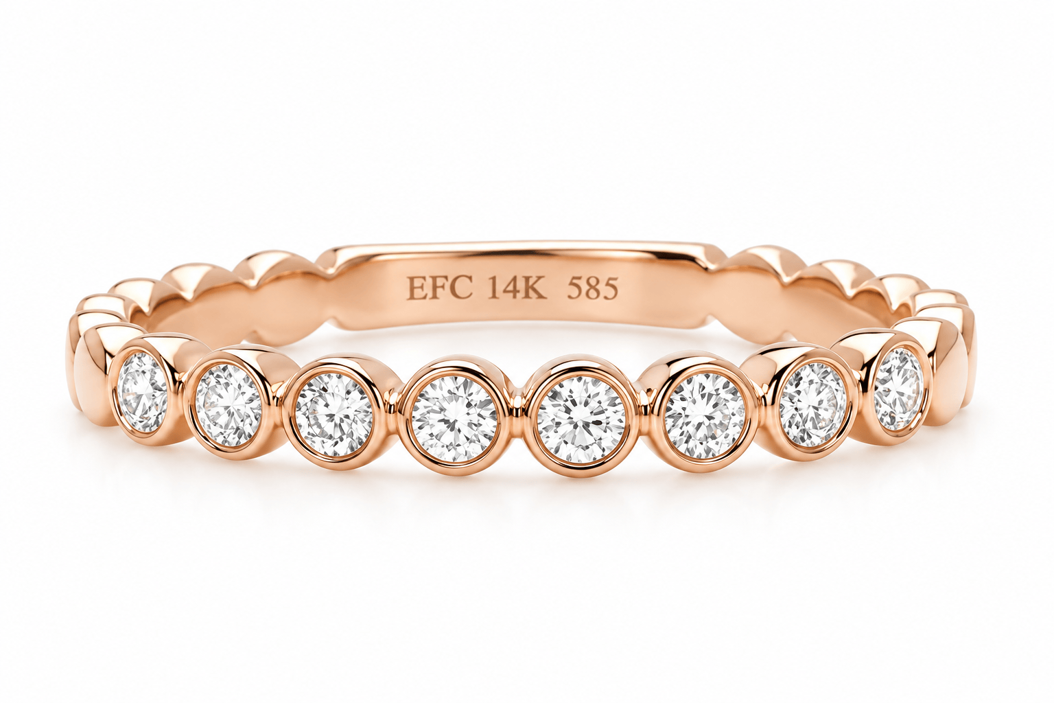 EF Collection RINGS Diamond Bezel Stack Ring