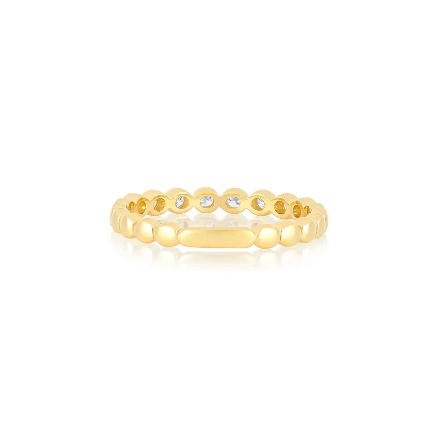 EF COLLECTION RINGS Diamond Bezel Stacking Ring