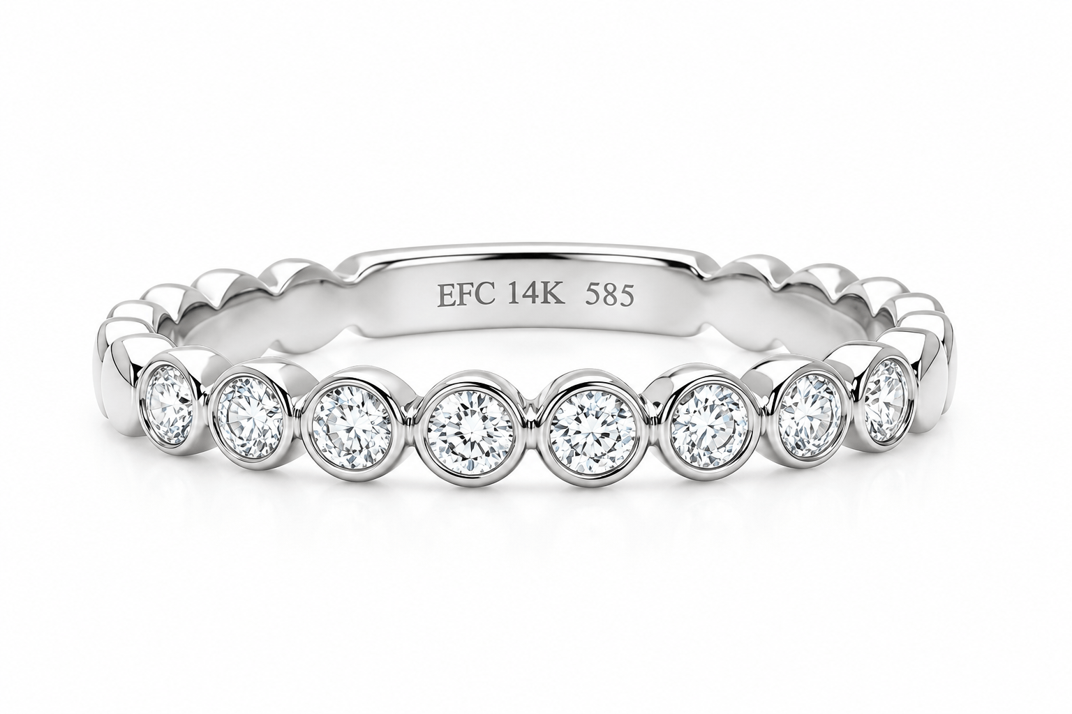 EF COLLECTION RINGS Diamond Bezel Stacking Ring