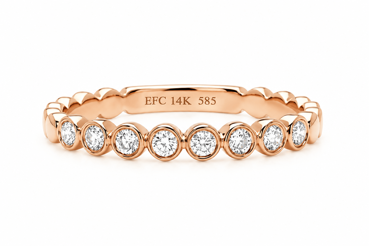 EF COLLECTION RINGS Diamond Bezel Stacking Ring