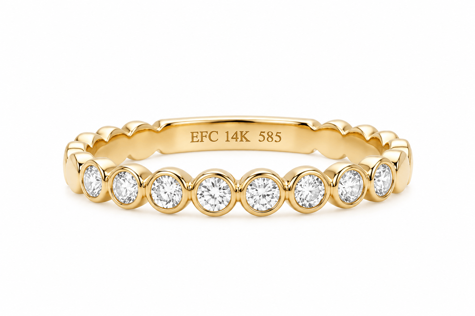 EF COLLECTION RINGS Diamond Bezel Stacking Ring
