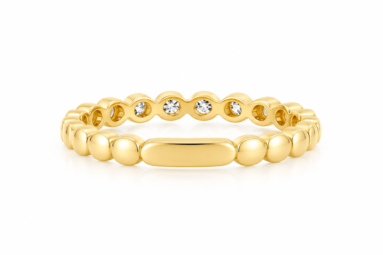 EF COLLECTION RINGS Diamond Bezel Stacking Ring
