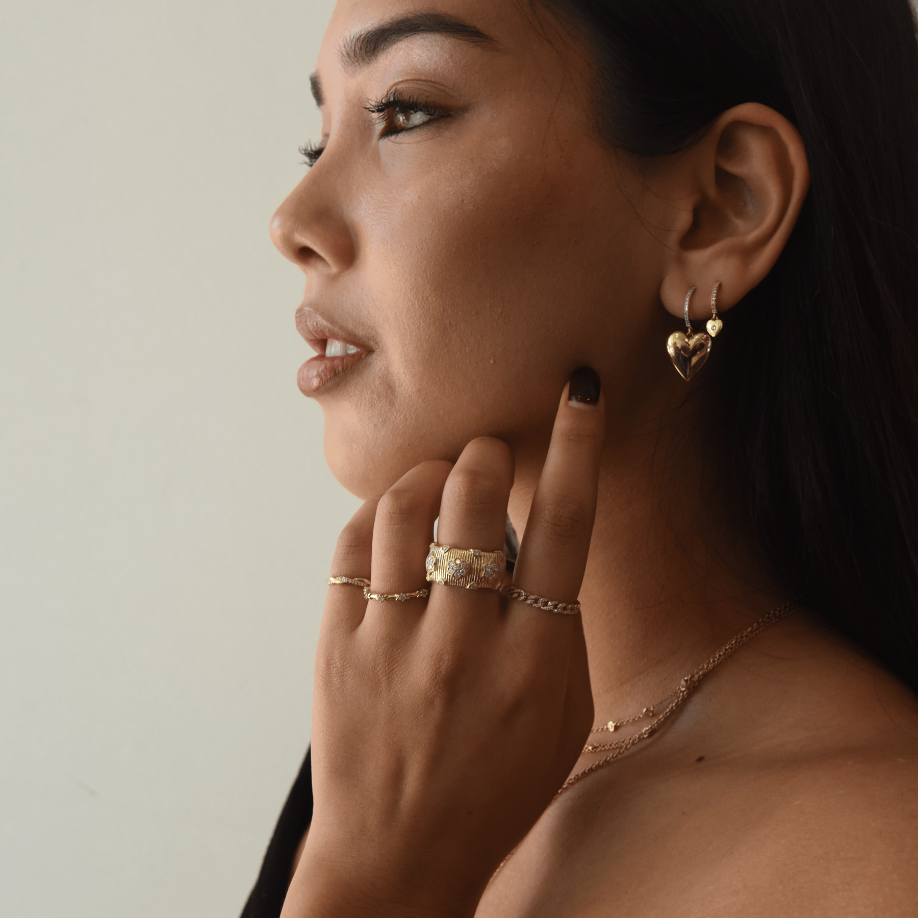 Curated Los Angeles RINGS Diamond Floral Cigar Band Ring