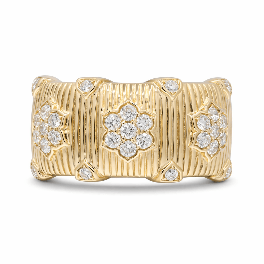 Curated Los Angeles RINGS Diamond Floral Cigar Band Ring