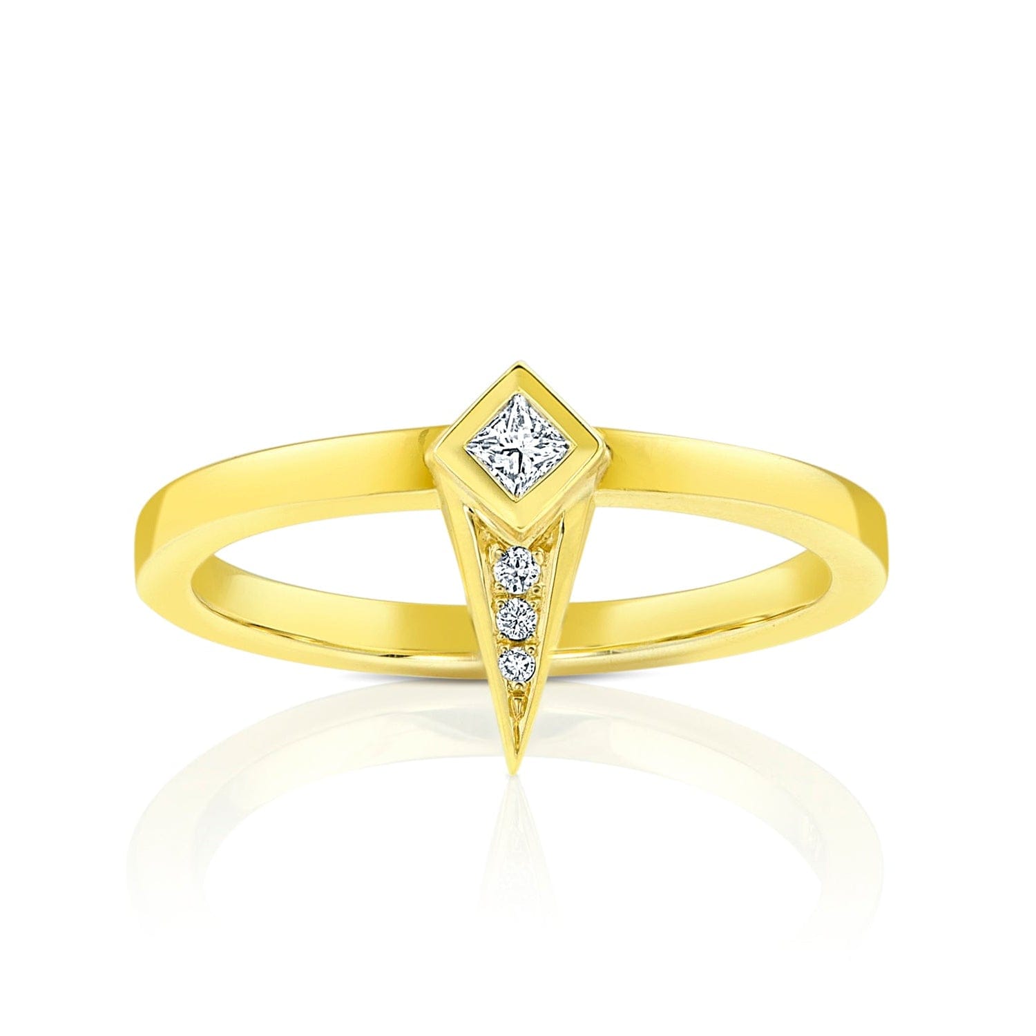 Ziba Zidehsarai RINGS Diamond Spike Yellow Gold Ring