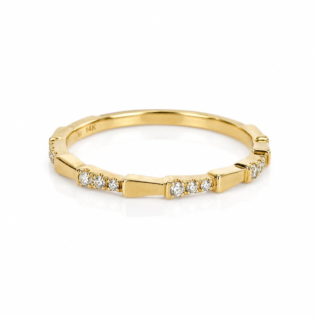 Curated Los Angeles RINGS Diamond Triangle Geometric Ring