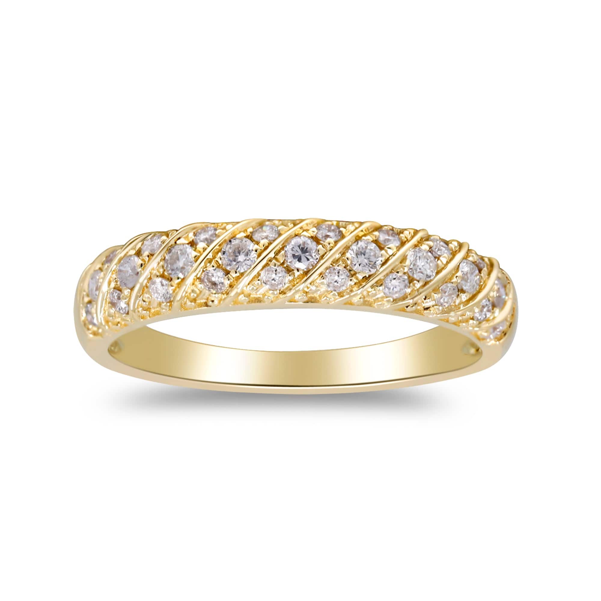CLA RINGS Diamond Twist Band Ring in 14K Yellow Gold