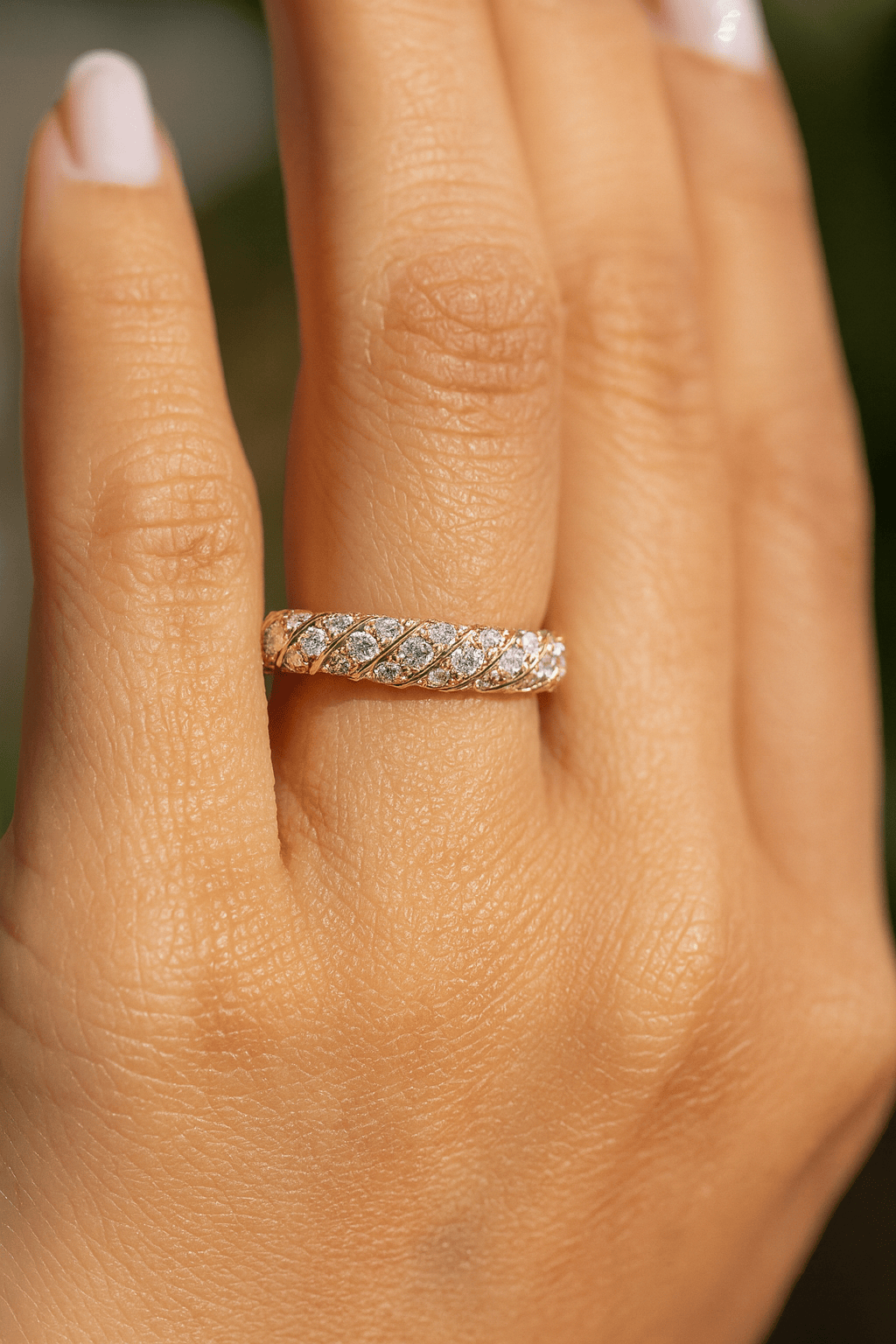 CLA RINGS Diamond Twist Band Ring in 14K Yellow Gold