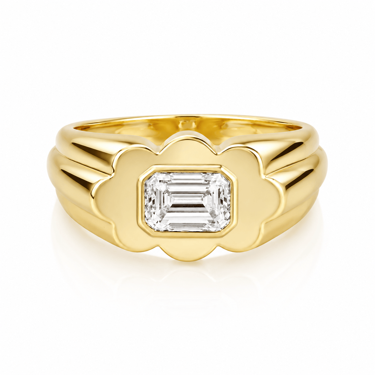 Curated Los Angeles RINGS East West Emerald Bezel Ring