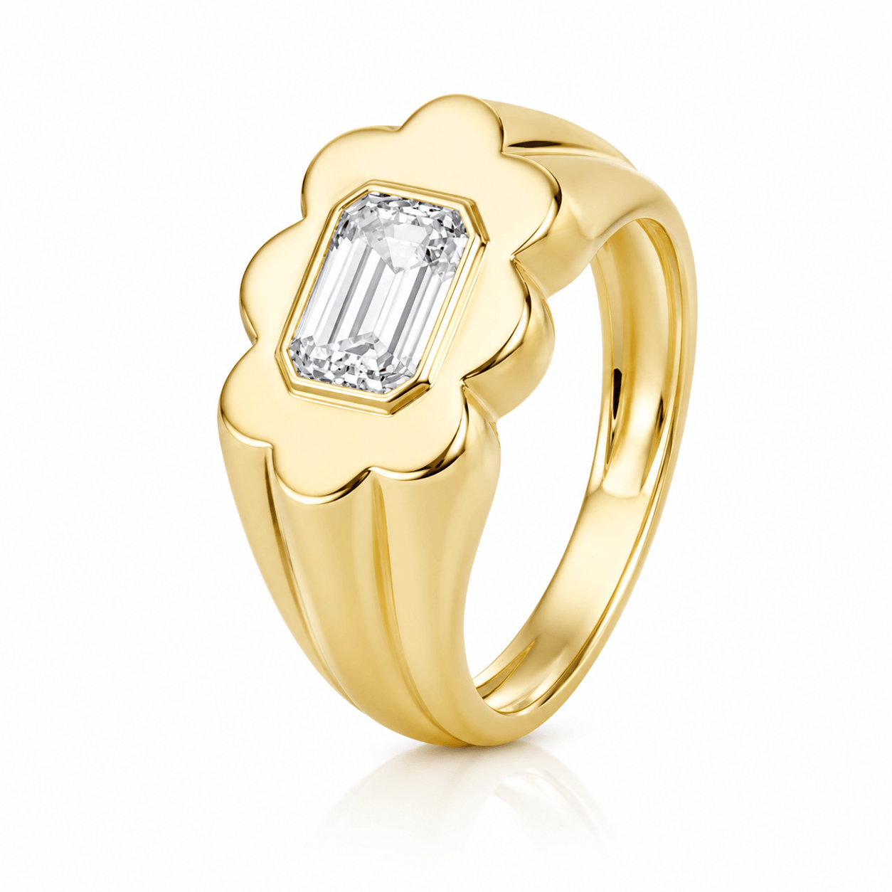 Curated Los Angeles RINGS East West Emerald Bezel Ring