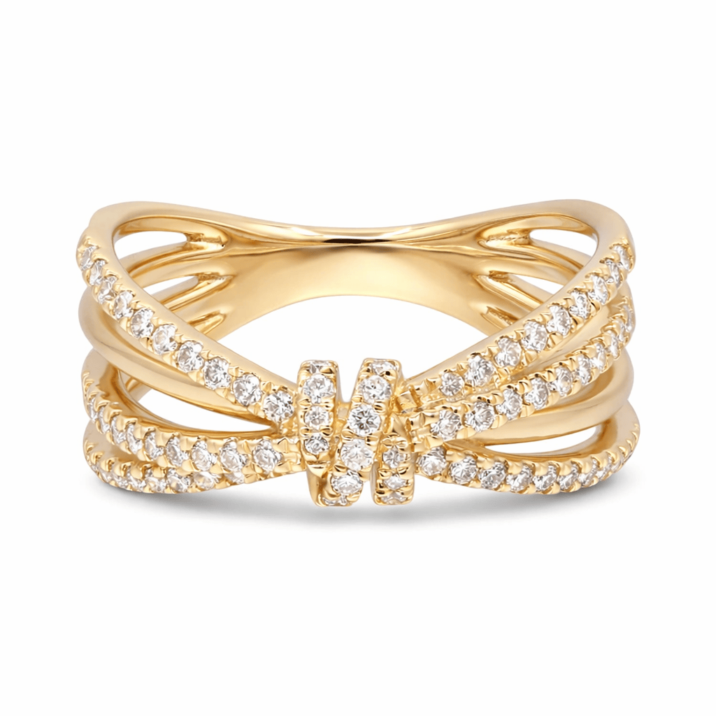 Curated Los Angeles RINGS Four-Row Diamond Wrap Ring
