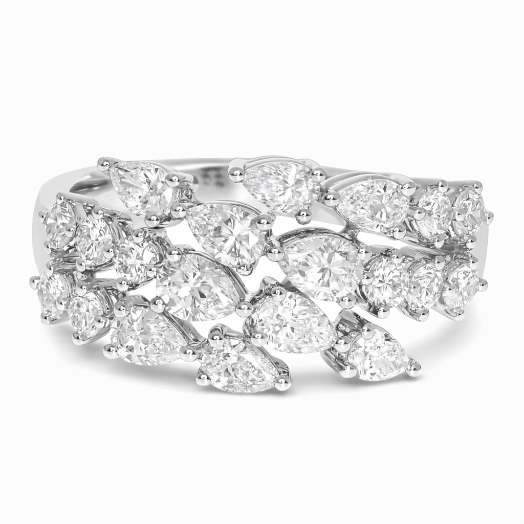 Curated Los Angeles RINGS Four Row Pear Lab Diamond Wrap Ring