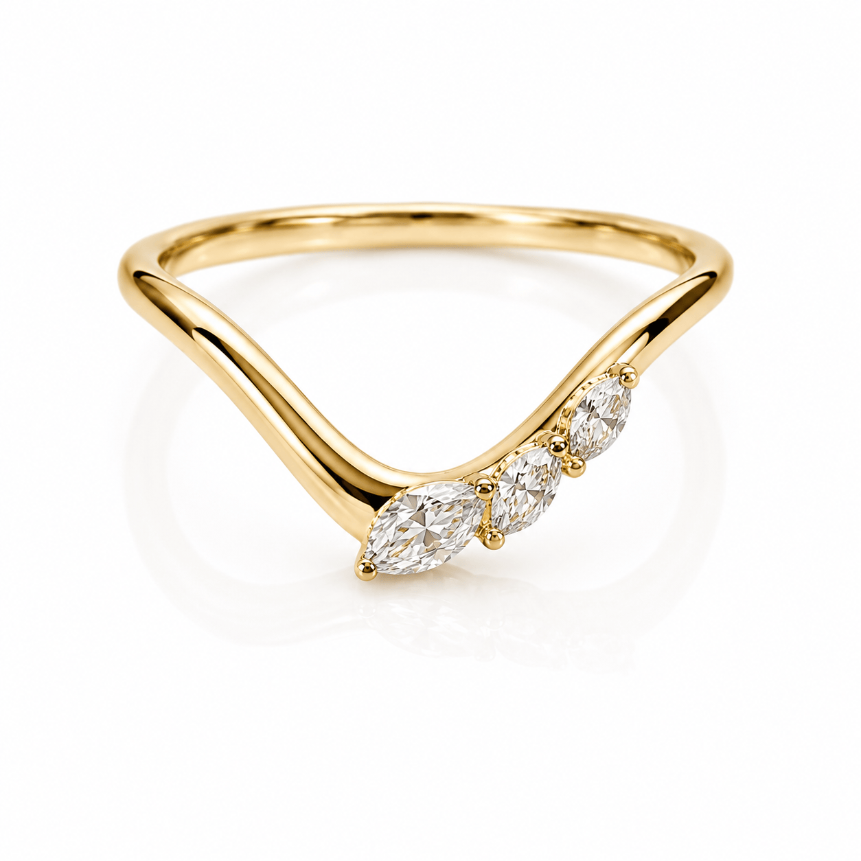 Curated Los Angeles RINGS Marquise Diamond Curved Band