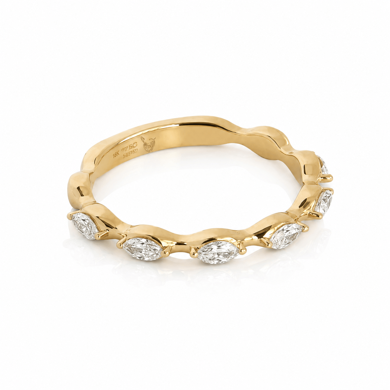 CLA RINGS Marquise Diamond Half-Eternity Band