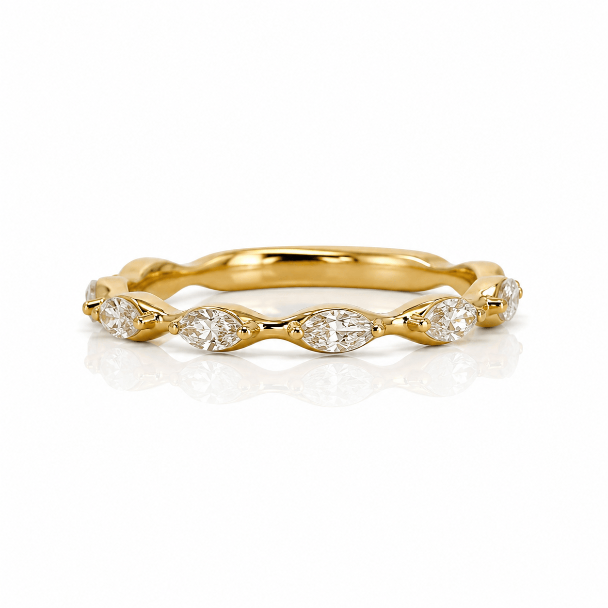 CLA RINGS Marquise Diamond Half-Eternity Band