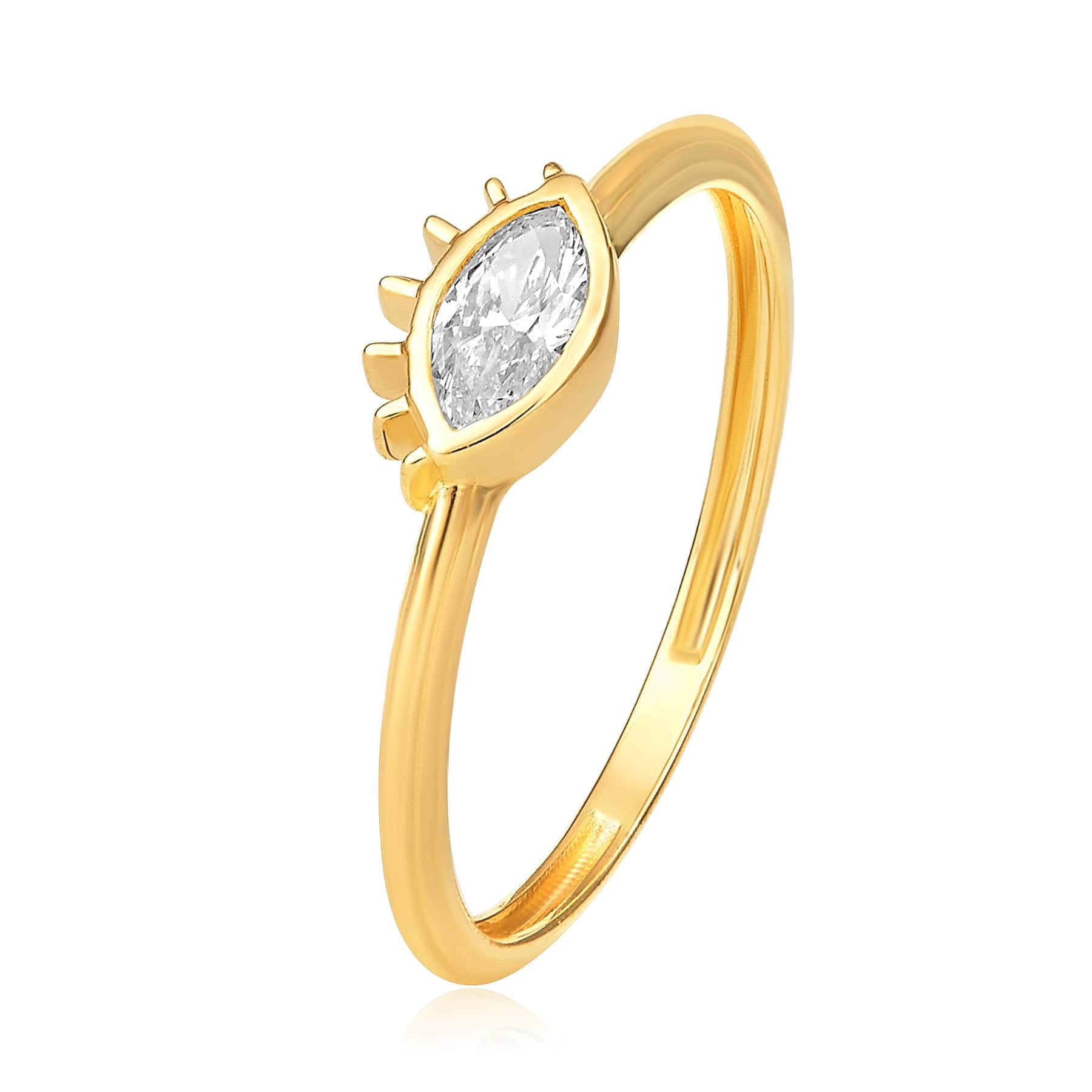 CLA RINGS Marquise Evil Eye Diamond Gold Ring