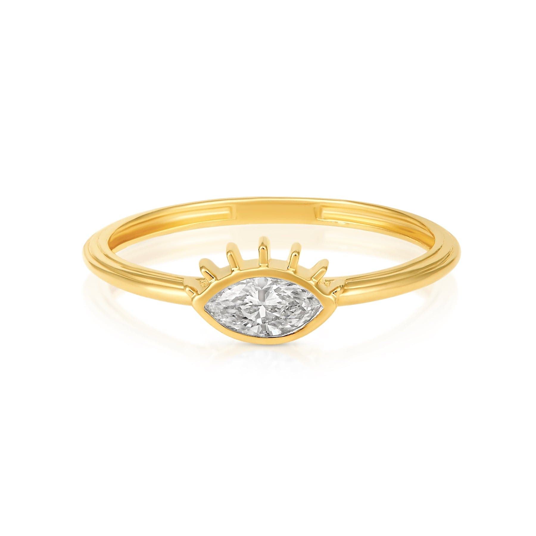 CLA RINGS Marquise Evil Eye Diamond Gold Ring