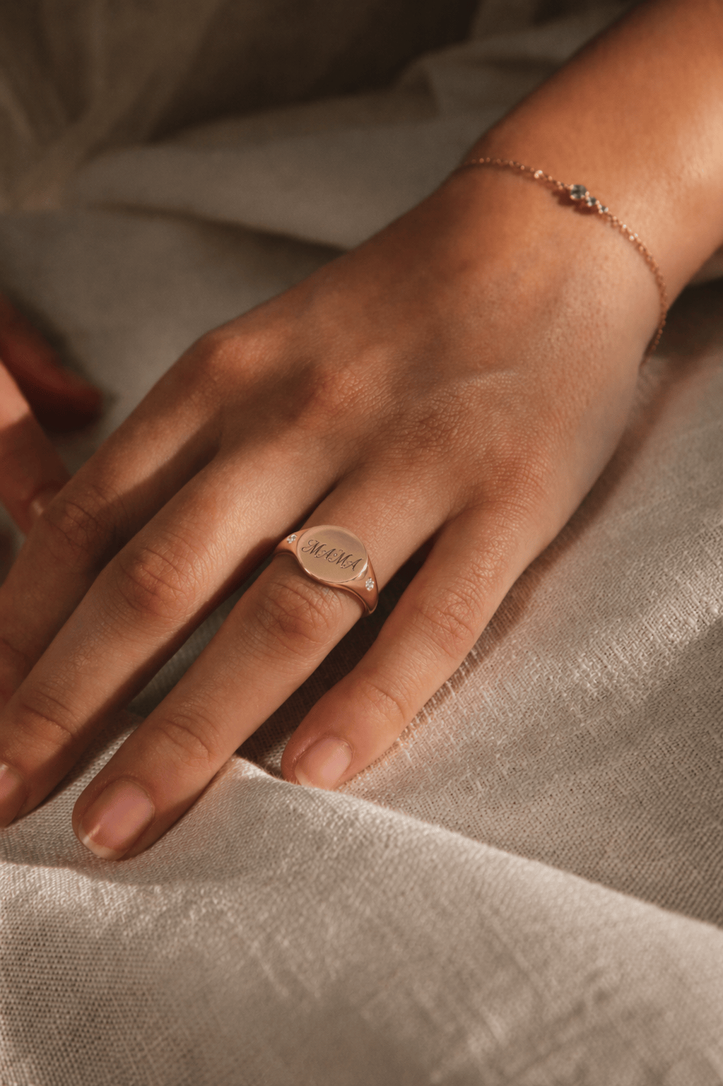 FADE TO BLACK STUDIO RINGS Modern signet with Diamond, Custom Engraving