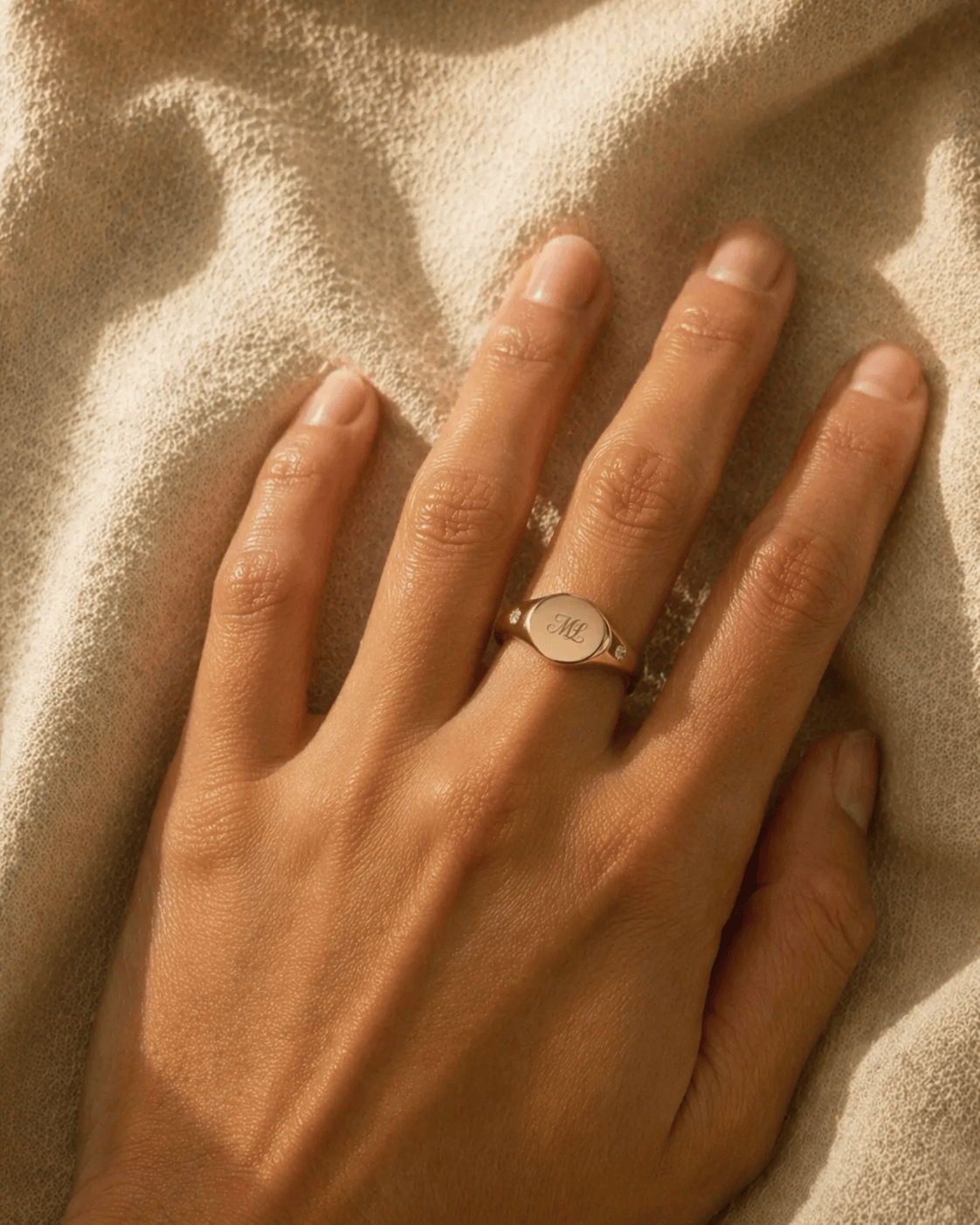 FADE TO BLACK STUDIO RINGS Modern signet with Diamond, Custom Engraving