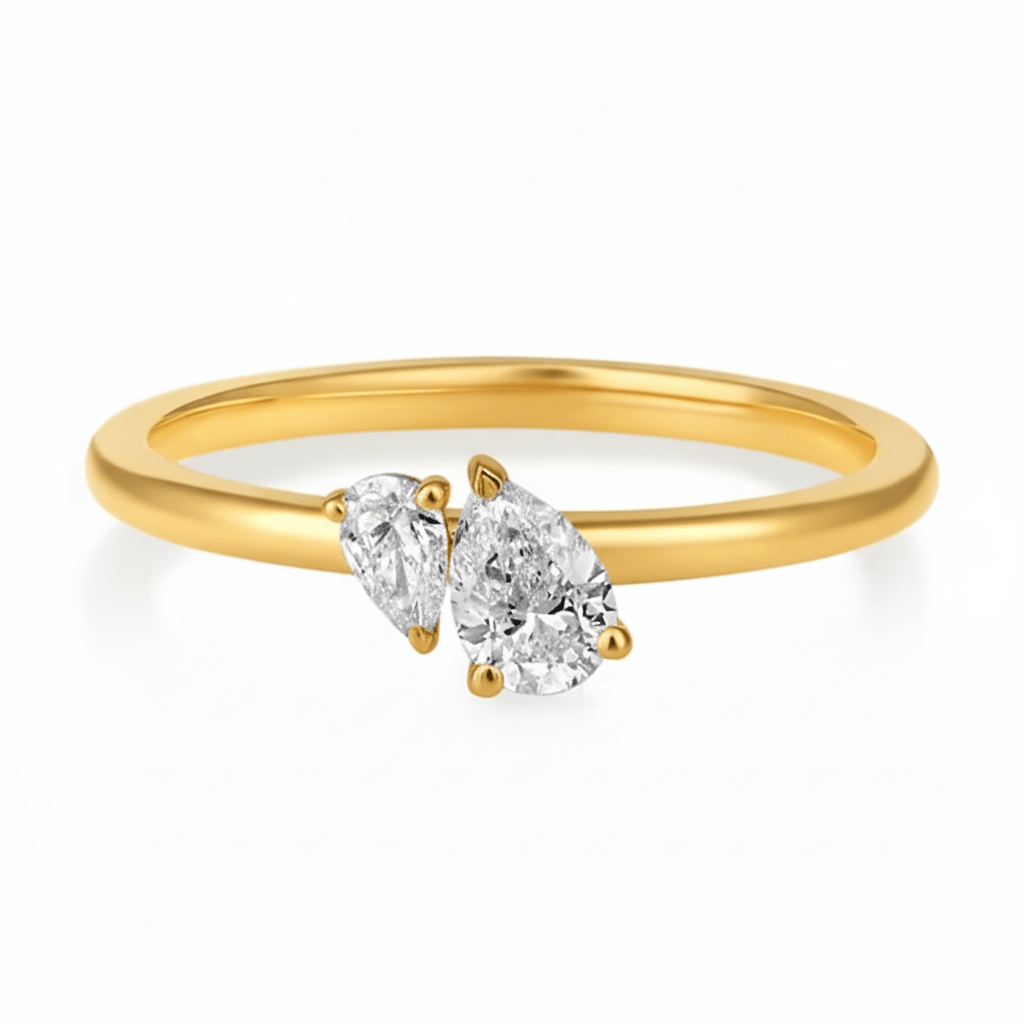 CLA RINGS Moi Et Toi Double Pear Tear Drop Ring