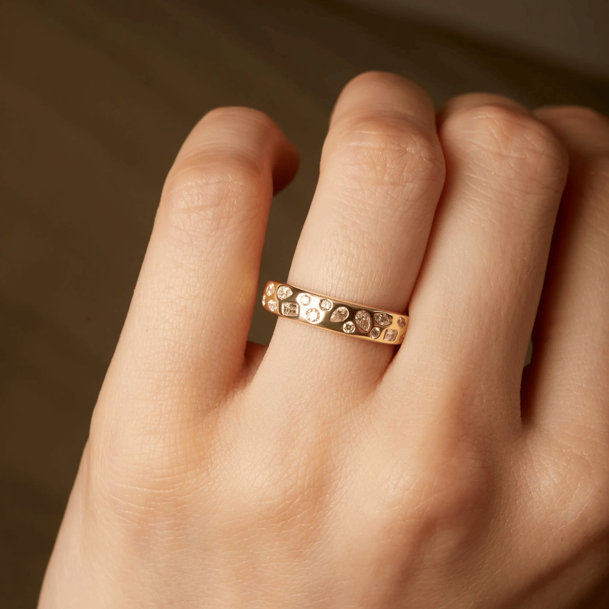 Curated Los Angeles RINGS Multi-Shape Diamond Gypsy Band Ring