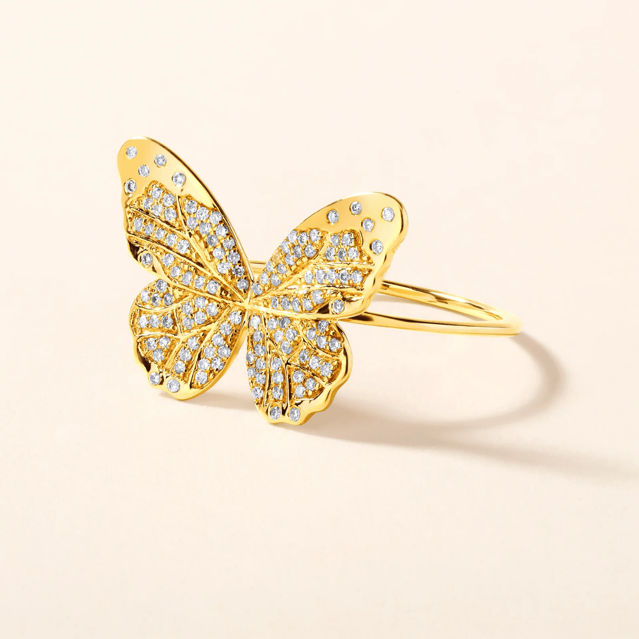 Curated Los Angeles RINGS Natural Diamond Butterfly Big Charm Ring