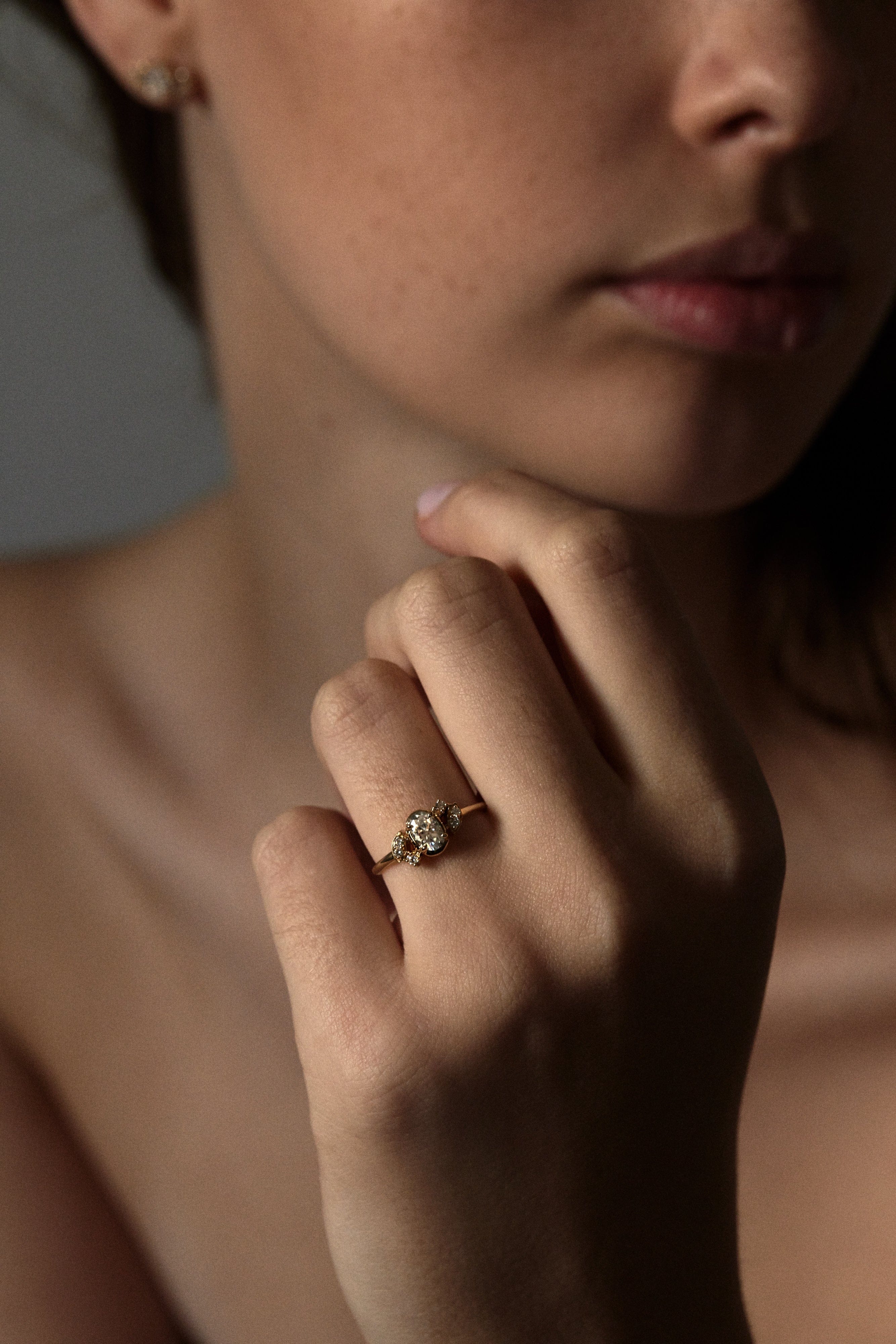 FADE TO BLACK STUDIO RINGS Nova Diamond Cluster Ring