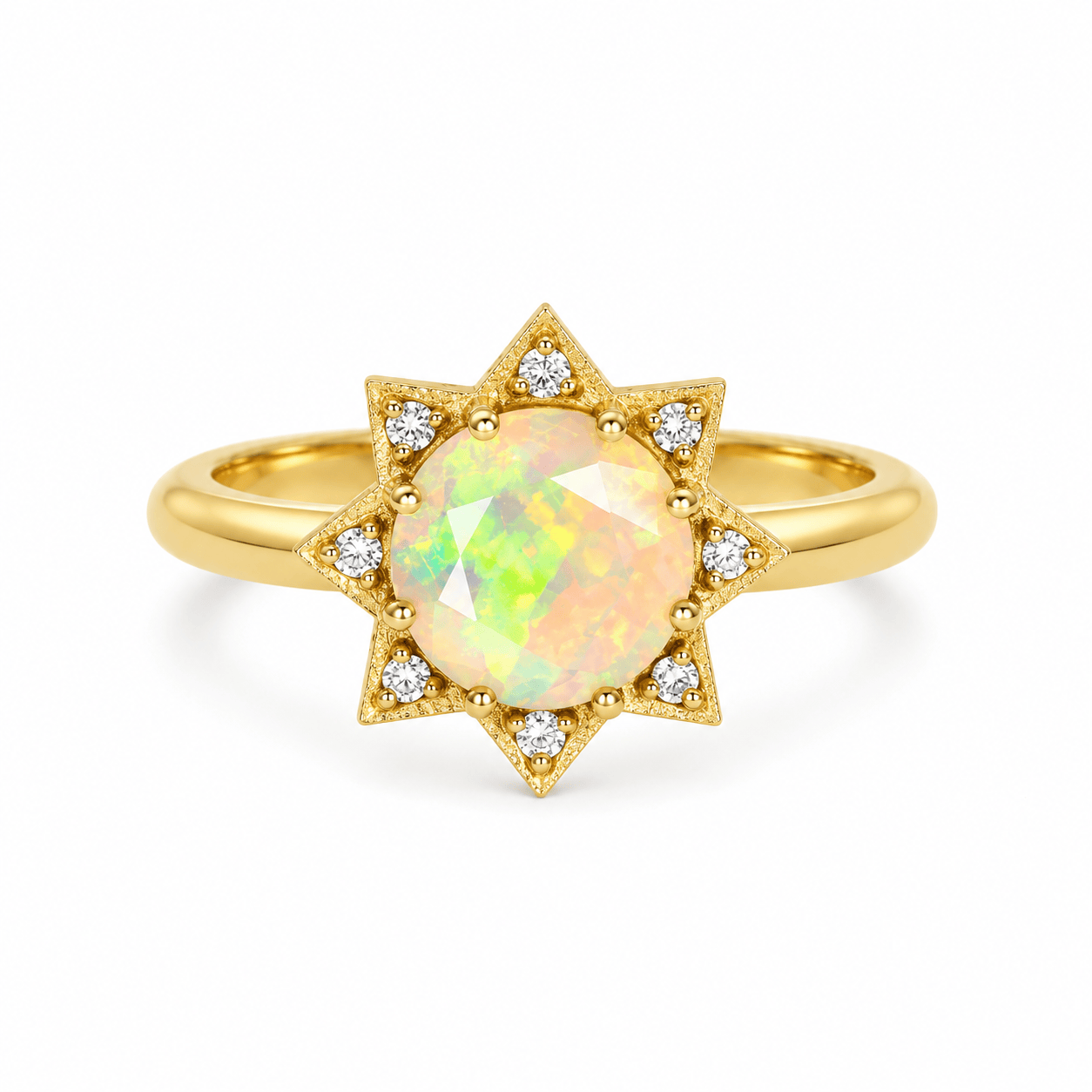 M SPALTEN RINGS Opal Diamond Starburst Ring